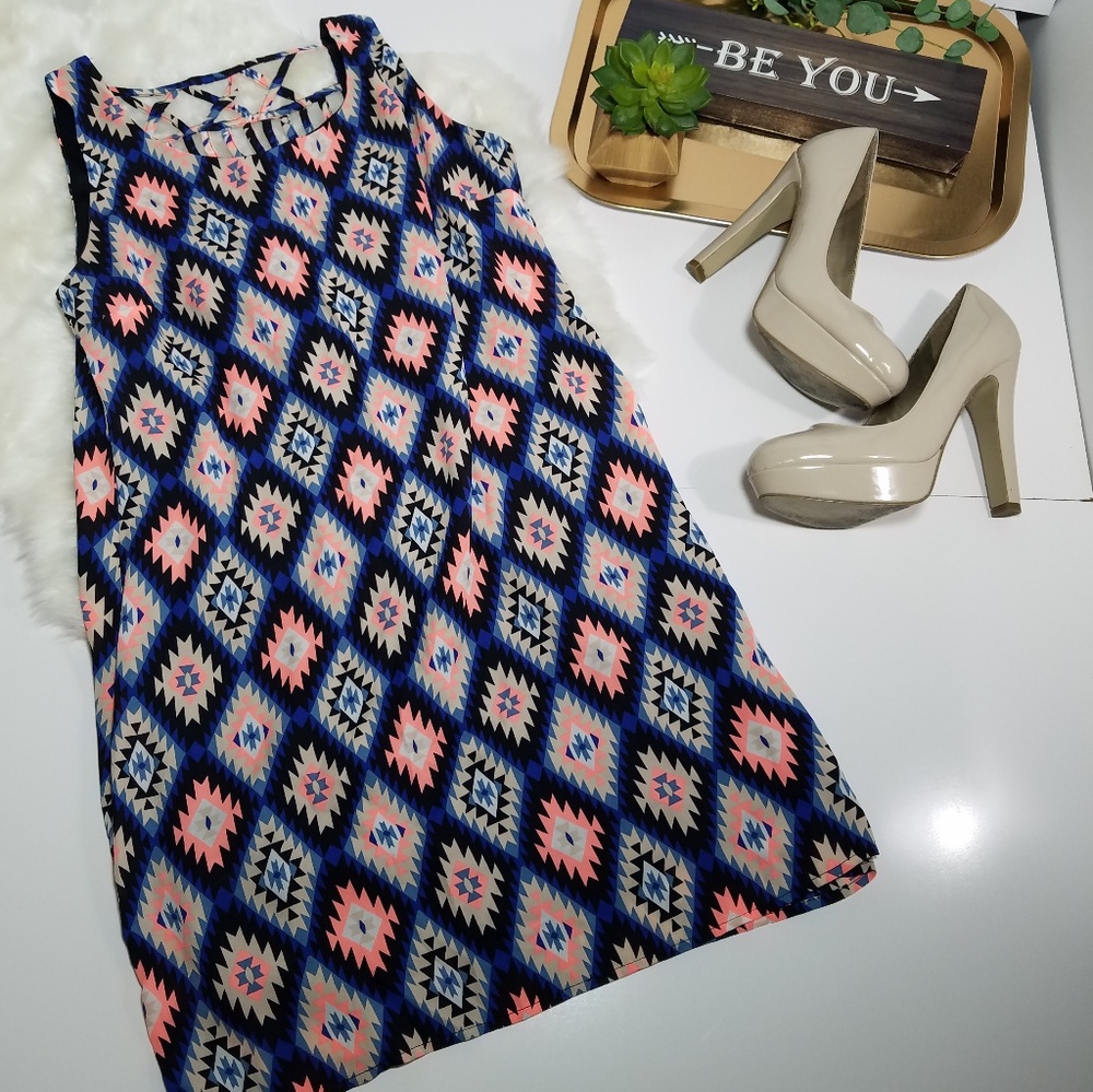 Aztec Shift Dress Boho